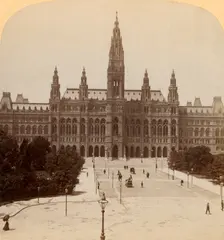 The great Rathhaus, Vienna, Austria (Tower 320 ft. high) 1899. Creator: Underwood & Underwood