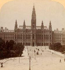The great Rathhaus, Vienna, Austria (Tower 320 ft. high) 1899. Creator: Underwood & Underwood
