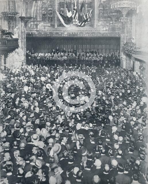 The Great Recruiting Meeting at the London Guildhall, 1914. Artist: Unknown