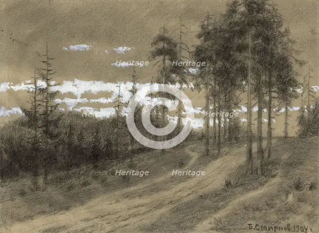 The Great Road in the Baikal Mountains, 1904. Creator: Boris Vasilievich Smirnov.