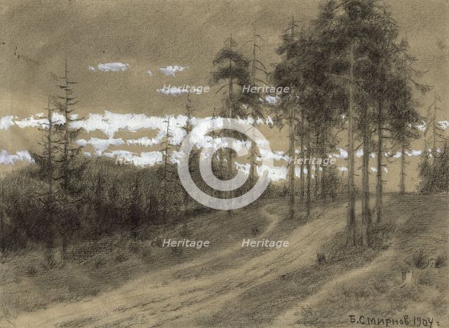 The Great Road in the Baikal Mountains, 1904. Creator: Boris Vasilievich Smirnov.
