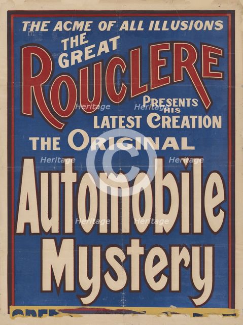 The Great Rouclere: the original automobile mystery, c1890 - 1910. Creator: Unknown.