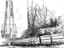 The Great Storm of Wind on Friday week: spire of St. Michael's Church, Blackheath, blown down, 1881. Creator: Unknown
