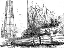 The Great Storm of Wind on Friday week: spire of St. Michael's Church, Blackheath, blown down, 1881. Creator: Unknown