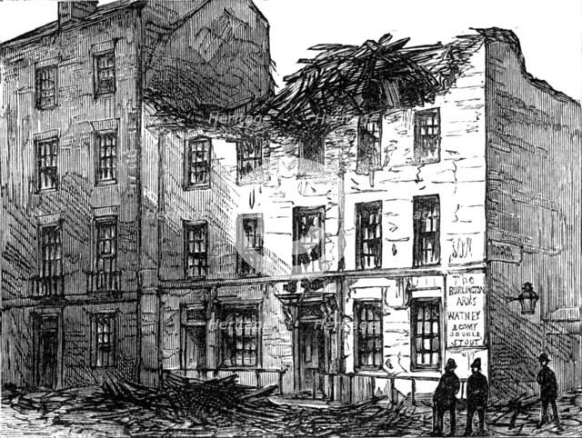 The Great Storm of Wind on Friday week: top of a house blown down in Burlington-street..., 1881. Creator: Unknown.