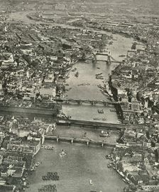 "The Great Street Paved With Water" The Thames from Southwark to Blackwall 1937. Creator: Aerofilms