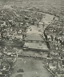 "The Great Street Paved With Water" The Thames from Southwark to Blackwall 1937. Creator: Aerofilms