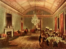 The Great Subscription Room at Brooks's, St. James's Street, London 1808, (1947). Creators: Thomas Rowlandson, Augustus Charles Pugin