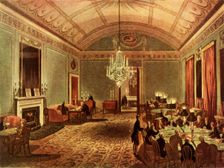 The Great Subscription Room at Brooks's, St. James's Street, London 1808, (1947). Creators: Thomas Rowlandson, Augustus Charles Pugin