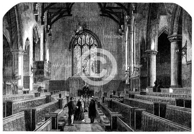 The Great Schools of England, the Chapel at Rugby School, 1862. Creator: Unknown.