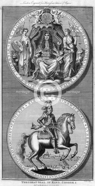 The Great Seal of King George I, 18th century (1786).Artist: Goldar