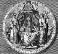 The great seal of King George I. Artist: Vandroit