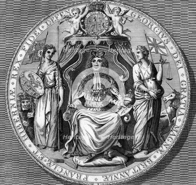 The great seal of King George I. Artist: Vandroit