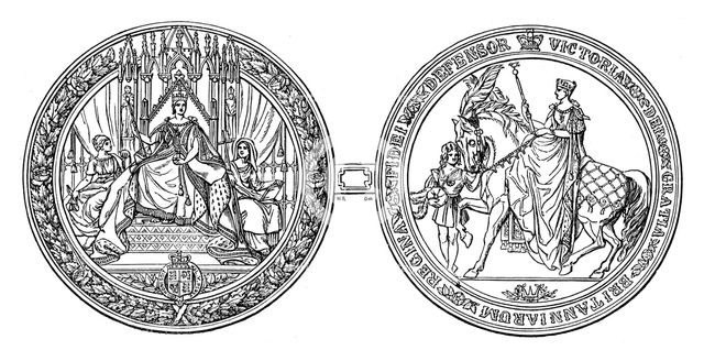 The Great Seal of Queen Victoria, c1895. Artist: Unknown