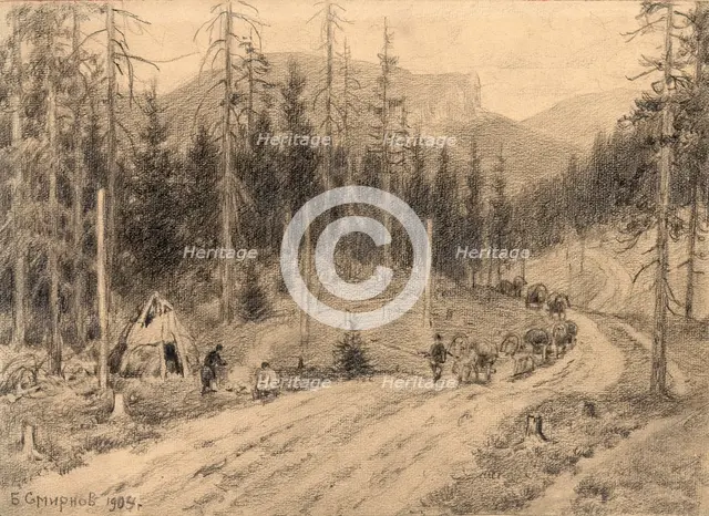 The Great Siberian Road through the Ural Mountains, 1904. Creator: Boris Vasilievich Smirnov.
