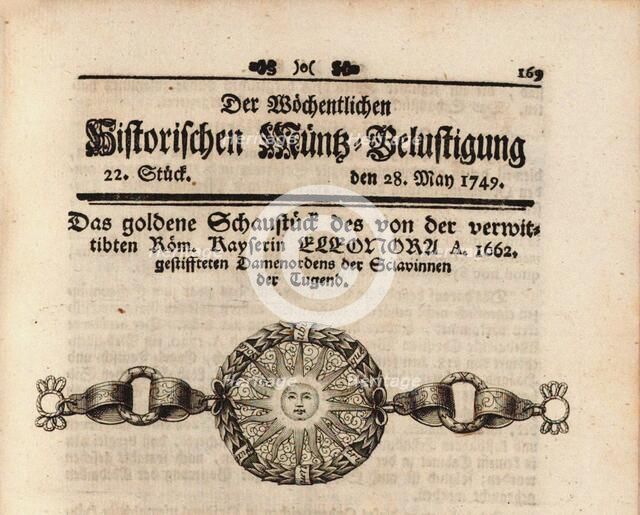 The Great Sign of the Order of the Slaves of Virtue, 1749. Creator: Orders, decorations and medals  .