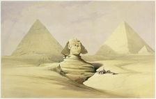 The Great Sphinx and the Pyramids of Giza Egypt, c1845. Artist: David Roberts