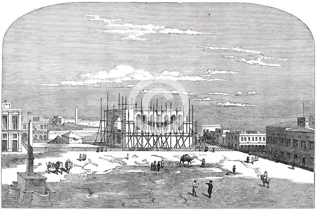 The Great Square in Alexandria - Present State of the Proposed Church..., 1850. Creator: Unknown.
