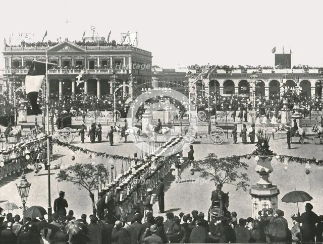 'The Great Square on a Fete Day', Montevideo, Uruguay, 1895.  Creator: Unknown.