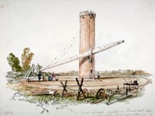 The great telescope erected on Wandsworth Common, London, c1853. Artist: Anon