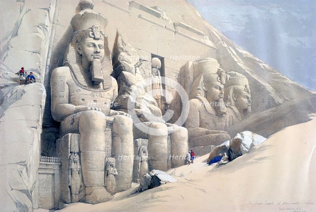 'The Great Temple of Abu Simbel, Nubia', c19th century. Artist: David Roberts