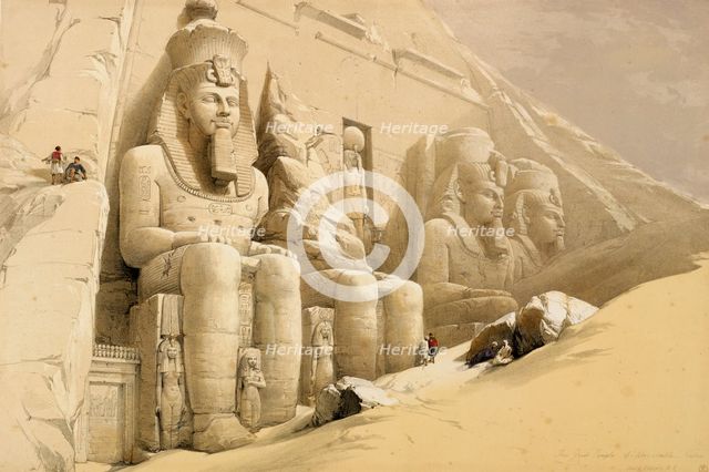 'The Great Temple of Abu Simbel, Nubia', Egypt, c1845. Creator: David Roberts.