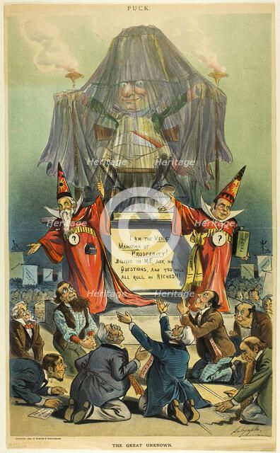 The Great Unknown, from Puck, 1896. Creator: Louis Dalrymple.