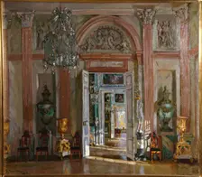 The Great Vestibule in the Kuskovo Palace, 1917. Artist: Zhukovsky, Stanislav Yulianovich (1873-1944)