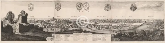 The Great View of Prague, 1649. Creator: Wenceslaus Hollar.