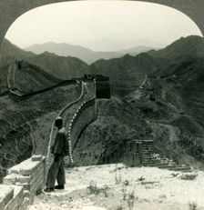 The Great Wall of 10,000 Li - in the Rugged Hills near Nankow Pass, China c1930s. Creator: Unknown