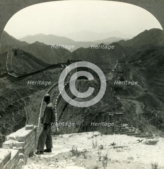 'The Great Wall of 10,000 Li - in the Rugged Hills near Nankow Pass, China', c1930s. Creator: Unknown.