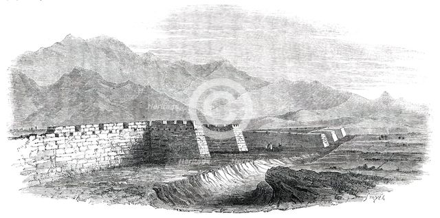 The Great Wall of China, seen from the Top of the Tower, 1850. Creator: Smyth.