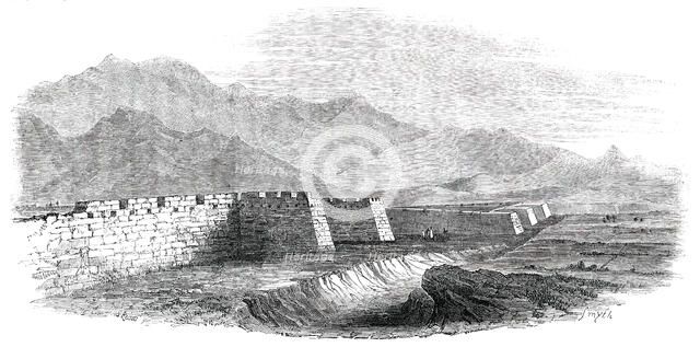 The Great Wall of China, seen from the Top of the Tower, 1850. Creator: Smyth.