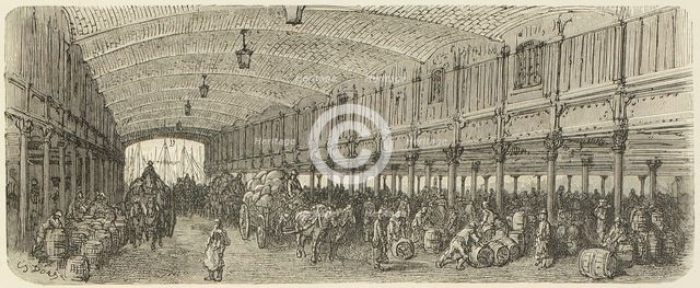 The Great Warehouse - St Katherine's Dock, 1872.  Creator: Unknown.