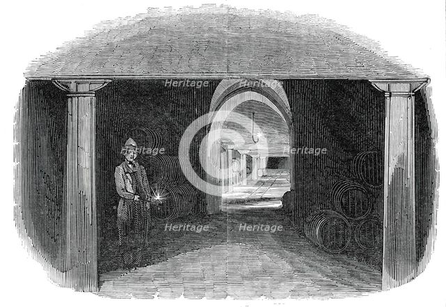 The great wine vault, London Docks, 1845. Creator: Unknown.