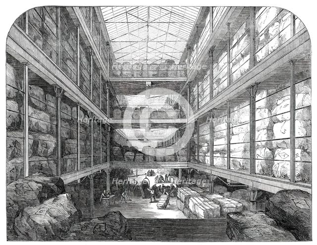 The Great Wool-Floor at the London Docks, 1850. Creator: Unknown.
