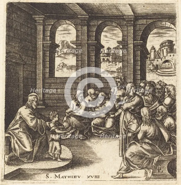 The Greatest in the Kingdom of Heaven will be Humble like a Child, probably c. 1576/1580. Creator: Leonard Gaultier.