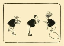 "The Greeting" on the three of spades 1910. Creator: Unknown