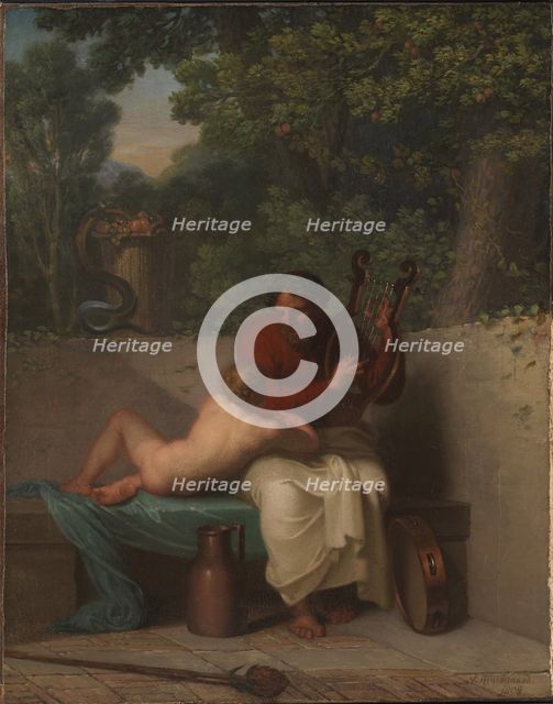 The Greek Poet Anacreon and Bathyll, 1808. Creator: Abildgaard, Nicolai Abraham (1743-1809).
