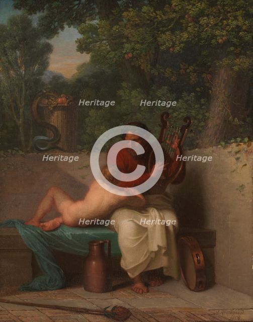 The Greek Poet Anacreon and Bathyll;Anacreon and Amaryllis (Bathyll), 1808. Creator: Nicolai Abraham Abildgaard.