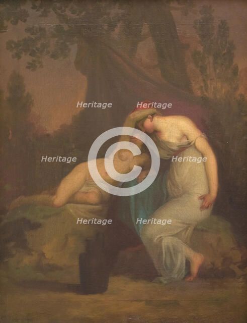 The Greek Poet Sappho and the Girl from Mytilene, 1809. Creator: Nicolai Abraham Abildgaard.