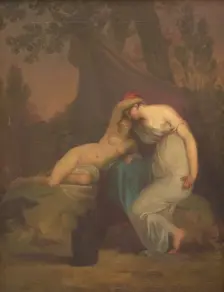 The Greek Poet Sappho and the Girl from Mytilene, 1809. Creator: Nicolai Abraham Abildgaard