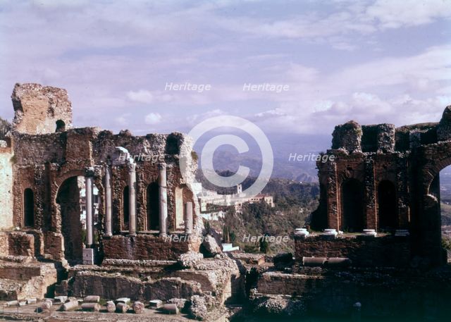 The Greek-Roman Theatre, Taormina, Sicily, c1970s.  Creator: Arthur Charles Kirby Ware.