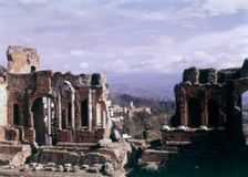 The Greek-Roman Theatre, Taormina, Sicily, c1970s. Creator: Arthur Charles Kirby Ware
