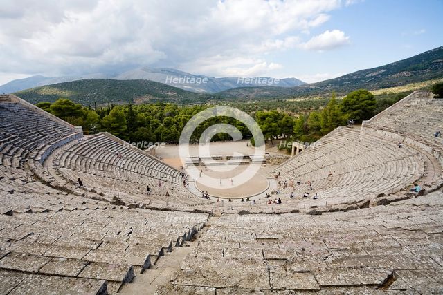The Greek theatre at Epidauros, Greece. Creator: Samuel Magal.