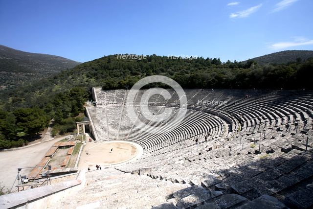 The Greek theatre at Epidauros, Greece. Creator: Samuel Magal.