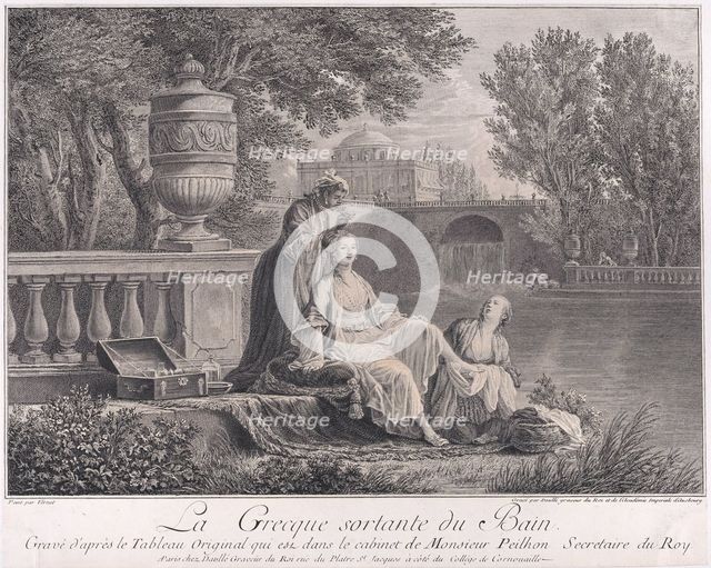 The Greek Woman Leaving the Bath, ca. 1757-59. Creator: Jean Daullé.