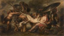The Greeks and the Trojans Fighting over the Body of Patroclus. Creator: Antoine Joseph Wiertz