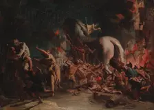 The Greeks Sacking Troy, 1773-1775. Creator: Giovanni Domenico Tiepolo