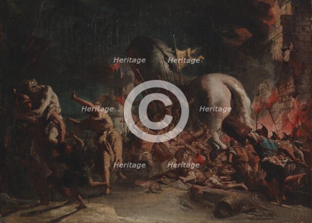 The Greeks Sacking Troy, 1773-1775. Creator: Giovanni Domenico Tiepolo.